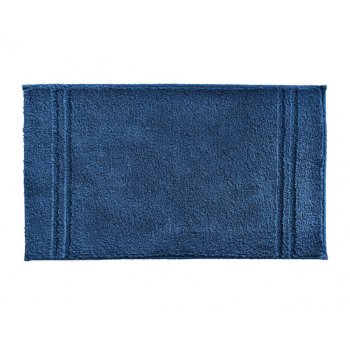 Tapis de bain bleu LIGNUS en coton