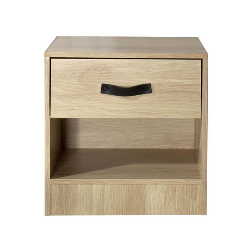 Table de chevet 1 tiroir et 1 niche en bois Beige Calicosy  - Table de chevet design