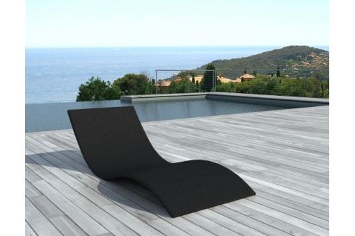 Bain de soleil noir en résine tressée AMAURY 3S. x Home  - Chaise longue et hamac design