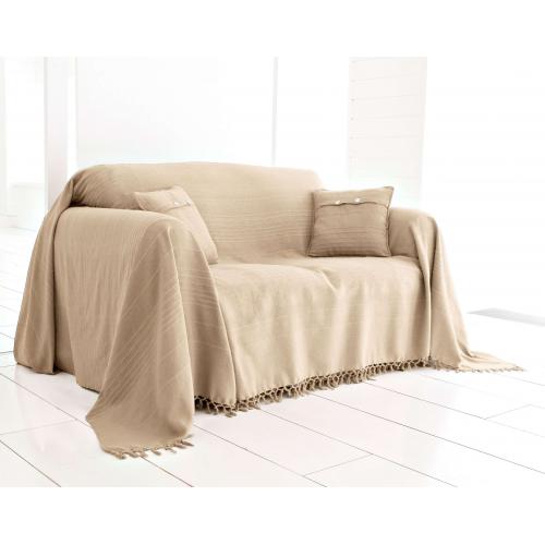 Boutis, plaid ou jeté de canapé uni en coton Becquet - Ficelle - becquet - Déco et luminaires