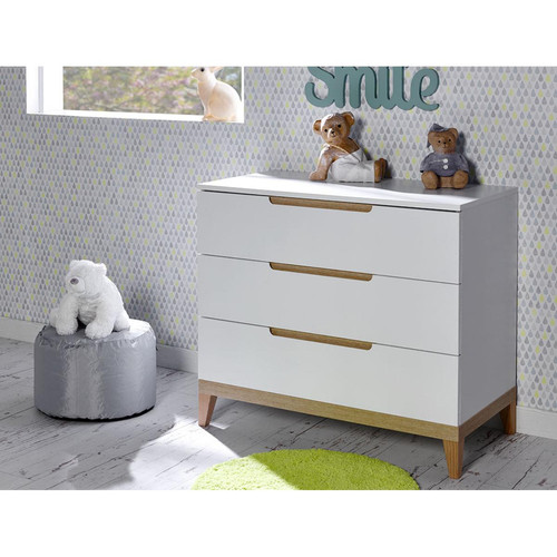 Commode 3 Tiroirs EVIDENCE 3S. x Home  - Commode enfant blanche