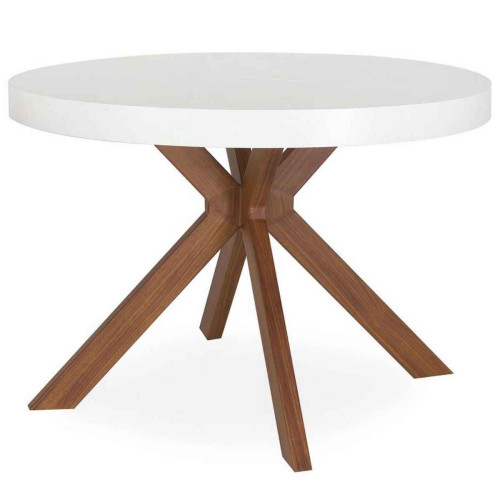 Table Ronde Extensible MYRA Blanc 3S. x Home  - Table console bois