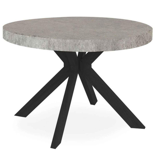 Table Ronde Extensible MYRA Noir Et Effet Béton 3S. x Home  - Table design