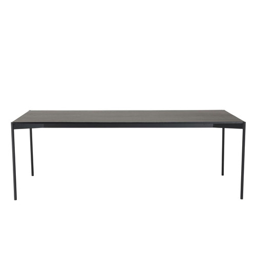 Table à manger rectangulaire Noir 220x100cm piètement métal DALY Macabane  - Table industrielle