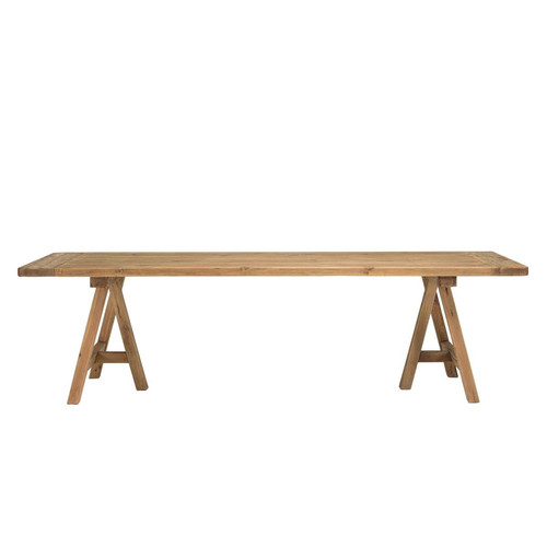 Table à manger rectang. 270x100cm bois Pin recyclé SANDY (2 COLIS) Macabane  - Table industrielle
