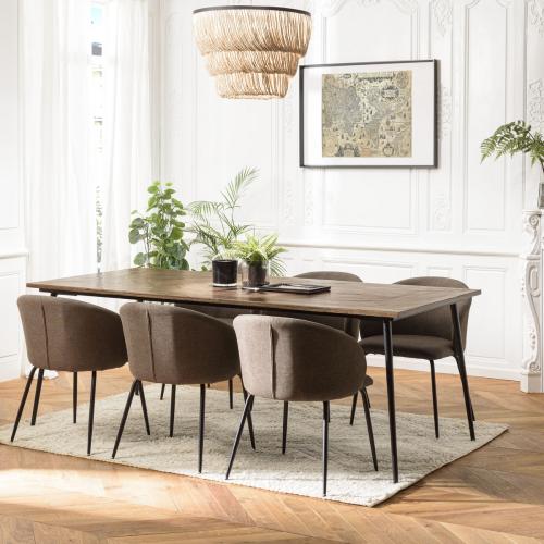 Table à manger rectangulaire en bois formes géométriques KIARA - Macabane - Table a manger bois design