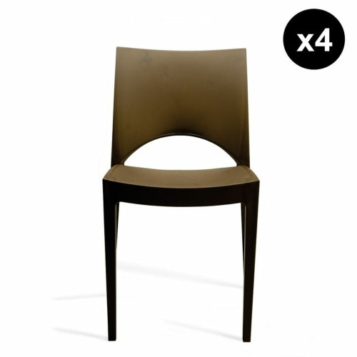 Lot De 4 Chaises Design Marron Venise 3S. x Home  - Lot 4 chaises design