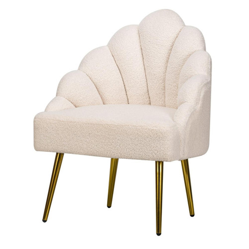 Fauteuil de salon design blanc en Tissu Nordlys  - Pouf et fauteuil design