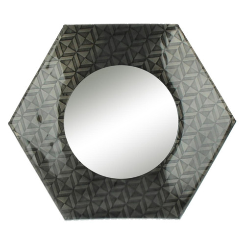 Miroir URBAN TOUCH en Métal Black antic 30x30 cm Pomax  - Miroir rond ovale design