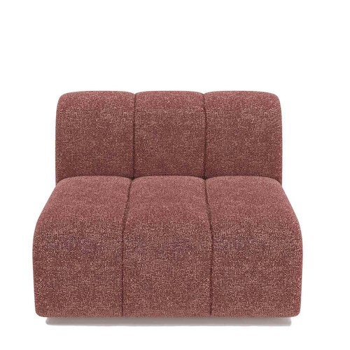 Chauffeuse 1 place pour canapé modulable laine bouclée rose HELENE
