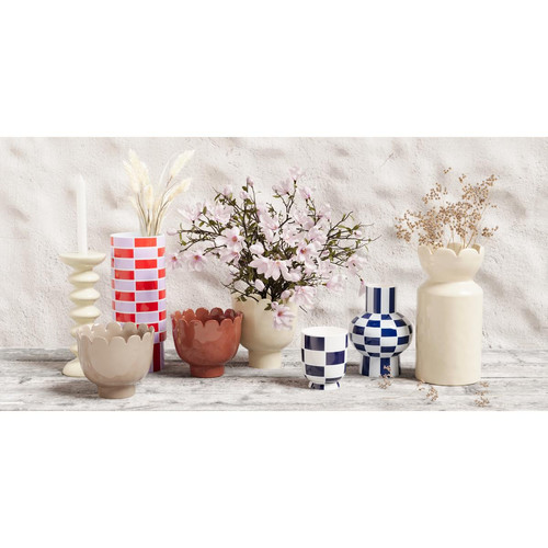 Petit vase forme tulipe en céramique rouge MARCEAU POTIRON PARIS  - Vase ceramique design