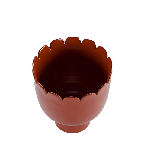 Vase forme tulipe en céramique rouge MARCEAU