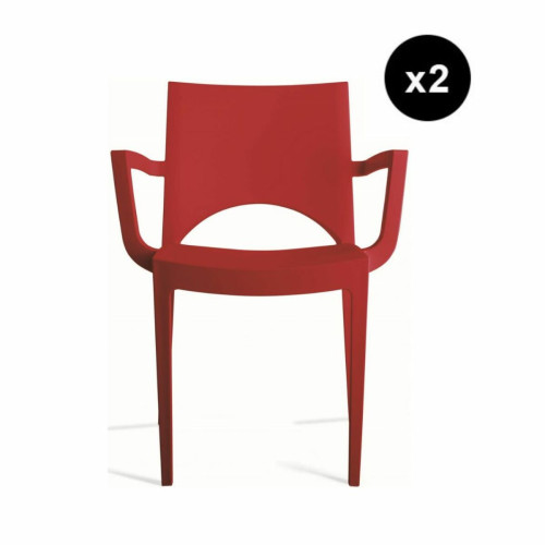 Lot de 2 Chaises Design Rouge Palermo 3S. x Home  - Chaise rouge design