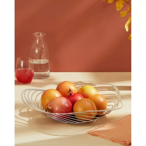 Corbeille à fruits argentée en acier Elvira Alessi  - Deco table noel design