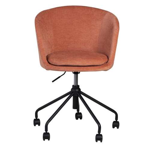 Chaise de bureau tissu soft touch saumon Zago  - Chaise orange design