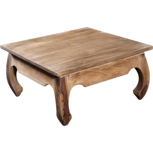Table basse carrée en bois naturel KABAENA