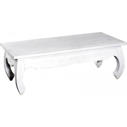 Table basse rectangulaire bois blanche KABAENA