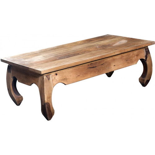 Table basse rectangulaire en bois CRAFT - Promos deco design 50 a 60