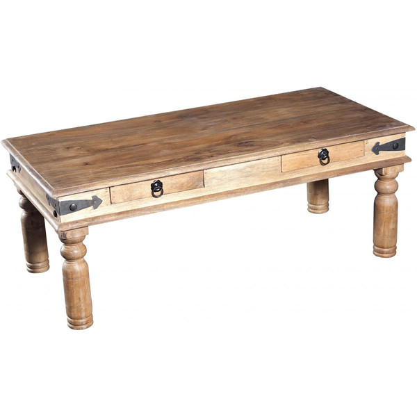 Table basse coloris naturel rectangulaire en bois TOBEA