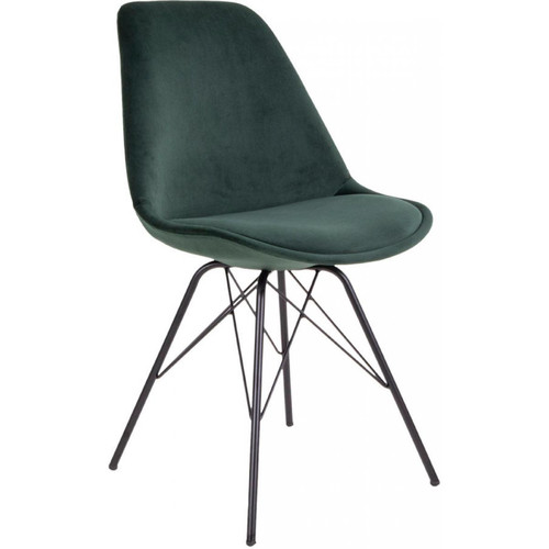 Chaise Design Velours Vert Foncé KIRSTEN - Promos chaise