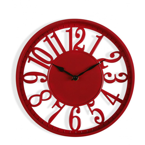 Horloge Murale Rouge 30cm COXY - Deco luminaire industriel