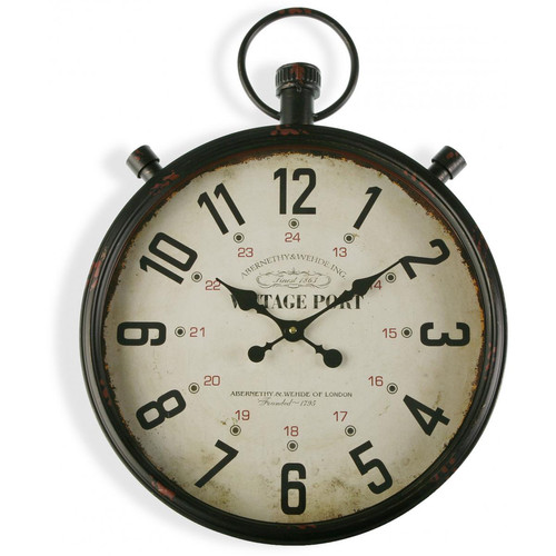 Horloge Murale Métal Noir 60x44cm TAC - Horloge design