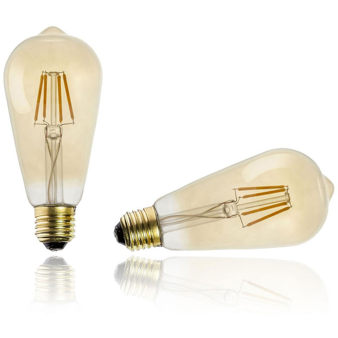 Ampoule Ambrée SWAE 4 Filaments Droits LED E27 2W