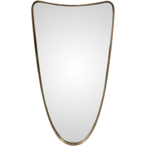 Miroir Design avec Cadre en Fer Doré PAMO - Miroir rond ovale design