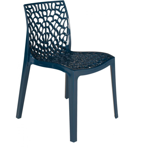 Chaise Design Bleu Pétrole GRUYER - Promos salle a manger