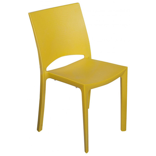 Chaise Design Jaune Effet Croco ARLEQUIN - Chaise jaune design