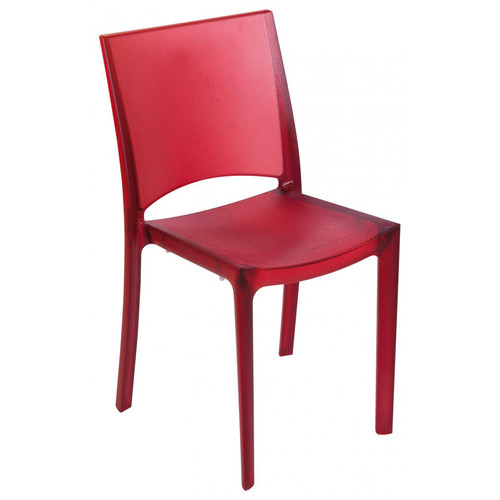 Chaise Design Rouge Opaque Fumée Transparente NILO 3S. x Home  - Promos salle a manger