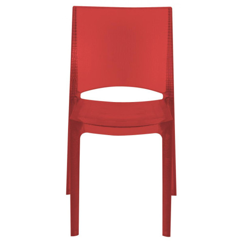 Chaise Design Effet Croco Rouge Fumée Transparentes NILO - Promos chaise