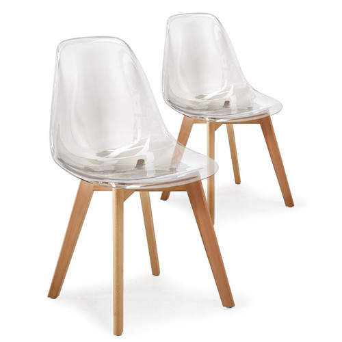 Lot de 2 Chaises Transparent PIPPER 3S. x Home  - Deco meuble design scandinave