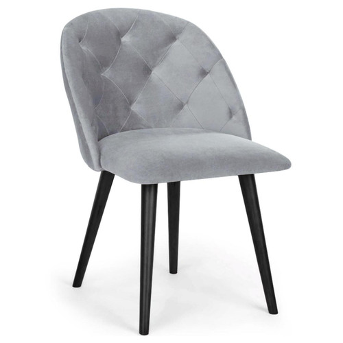Chaise en Velours Argent FELICIA 3S. x Home  - Chaise bleu design