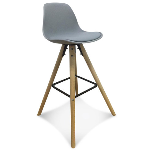 Chaise De Bar Scandinave Gris UMAI - Deco meuble design scandinave