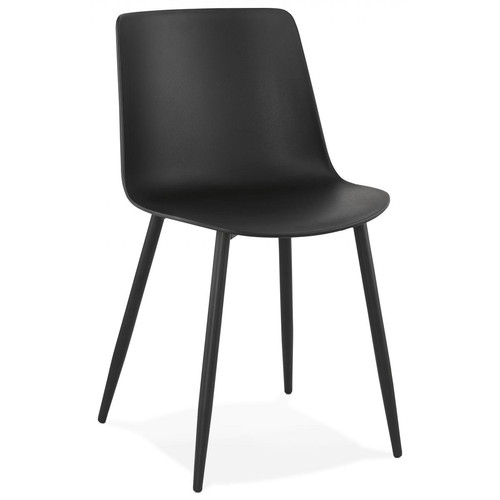 Chaise en Plastique Noir Dossier Rectangulaire SIBAQUE - 3S. x Home - Edition Contemporain Salle à manger