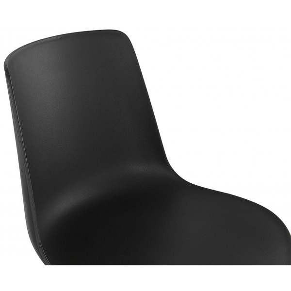 Chaise en Plastique Noir Dossier Rectangulaire SIBAQUE