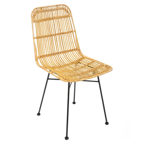 Chaise en Rotin AUTOMN - Chaise metal design