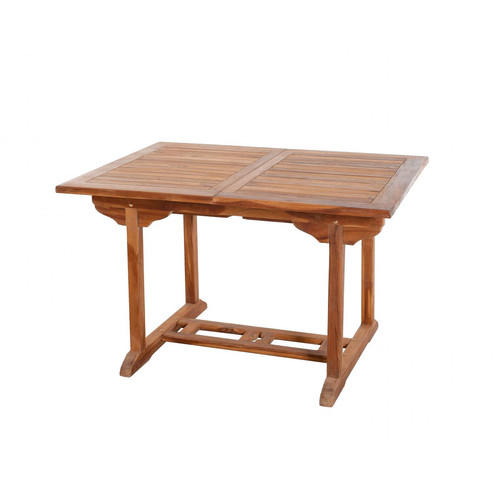 Table de jardin 4/6 personnes - rectangulaire extensible 120/180 x 90 cm en bois Teck huilé Macabane  - Macabane jardin meuble deco
