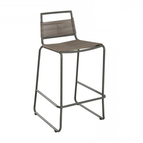 Tabouret de bar en métal et cordage synthétique Macabane  - Fauteuil et chaise de jardin design