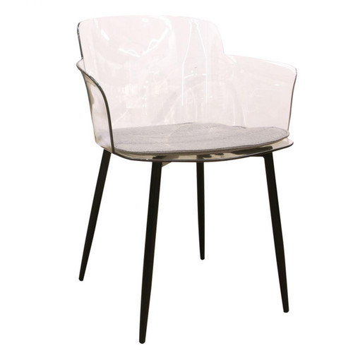 Fauteuil transparent piètement métal CLARO 3S. x Home  - Chaise metal design