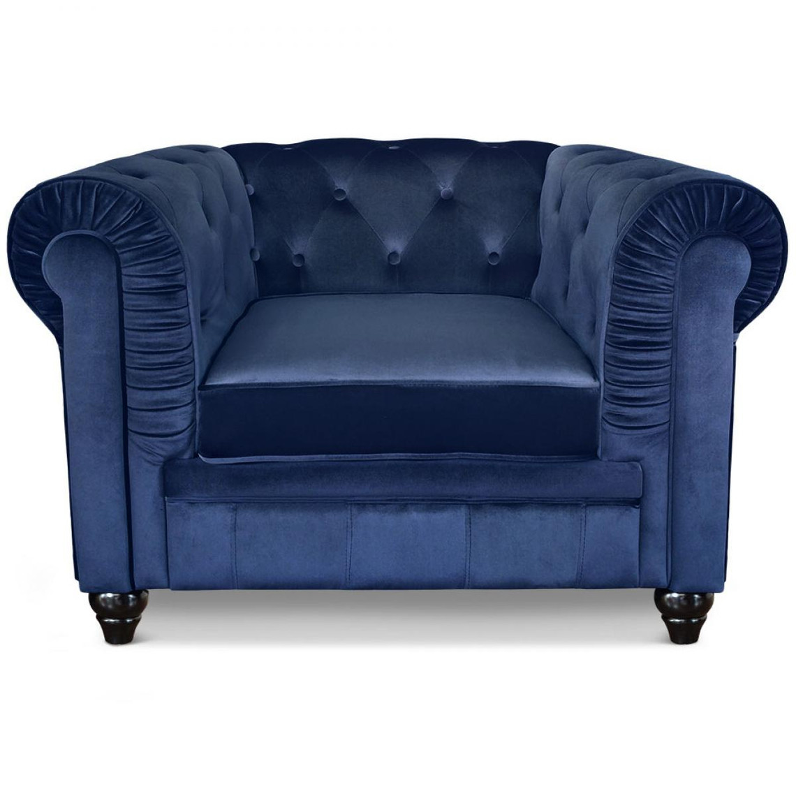 Grand fauteuil Velours Bleu LANOS