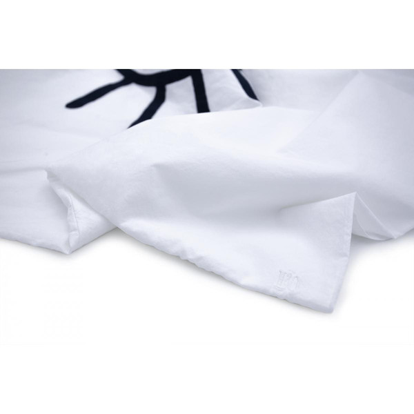 Les signatures - Taie d'oreiller en percale de coton - Blanc /Broderie noir