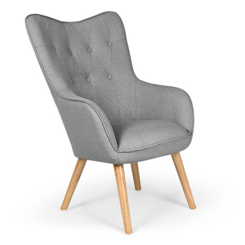 Fauteuil scandinave  Tissu Gris FORTO - 3S. x Home - Pouf et fauteuil design