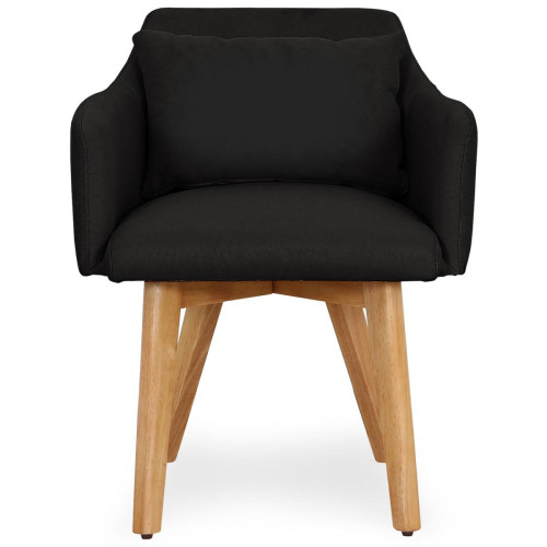 Fauteuil scandinave Tissu Noir CHICKY - 3s x home fauteuil