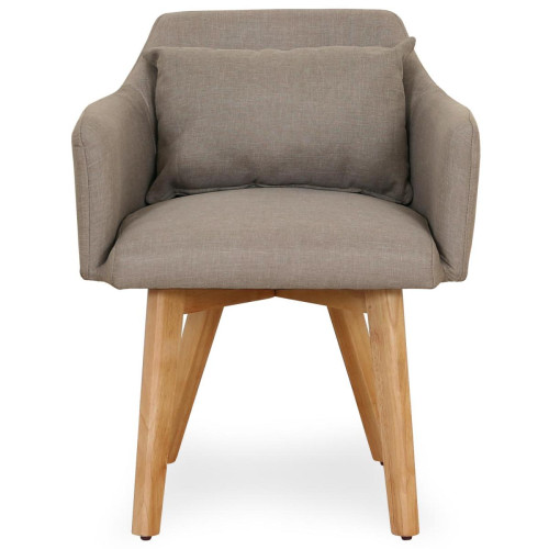 Fauteuil scandinave Tissu Taupe CHICKY 3S. x Home  - Fauteuil marron design