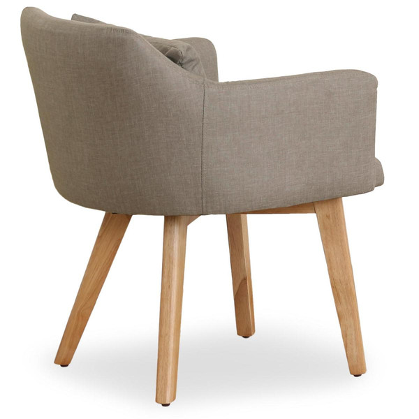 Fauteuil scandinave Tissu Taupe CHICKY