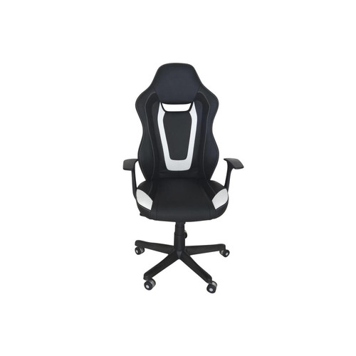 Chaise de Bureau Ajustable Noir et Blanc PUPITO - Chaise de bureau noir