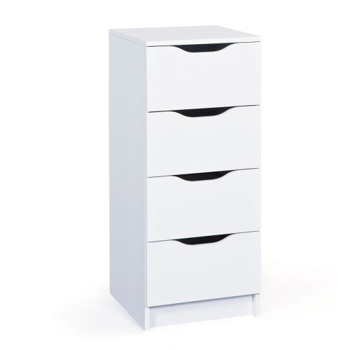 Commode 4 tiroirs Blanc URATO - Rangement meuble