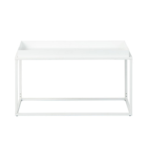 Table Basse Empilable en Métal Laqué Blanc TISTA - Le Salon Soldes